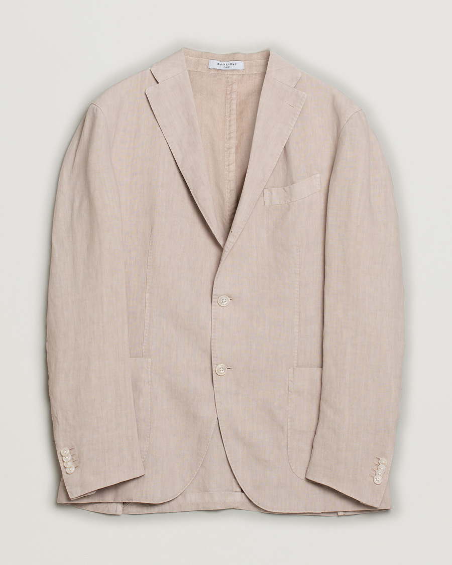 Herr | Boglioli K Jacket Linen Blazer Light Beige | Pre-owned | Boglioli K Jacket Linen Blazer Light Beige