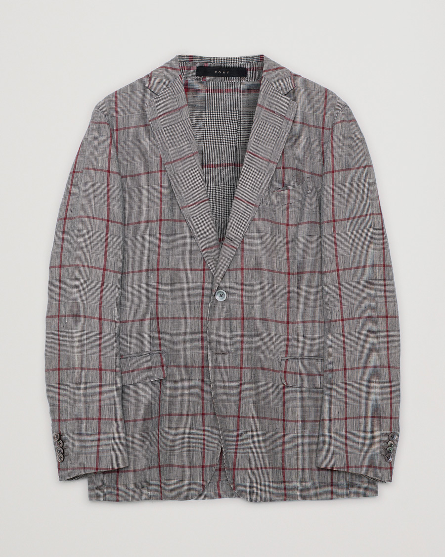 Herr | Boglioli Coat Linen Blazer Grey 52 | Pre-owned | Boglioli Coat Linen Blazer Grey 52