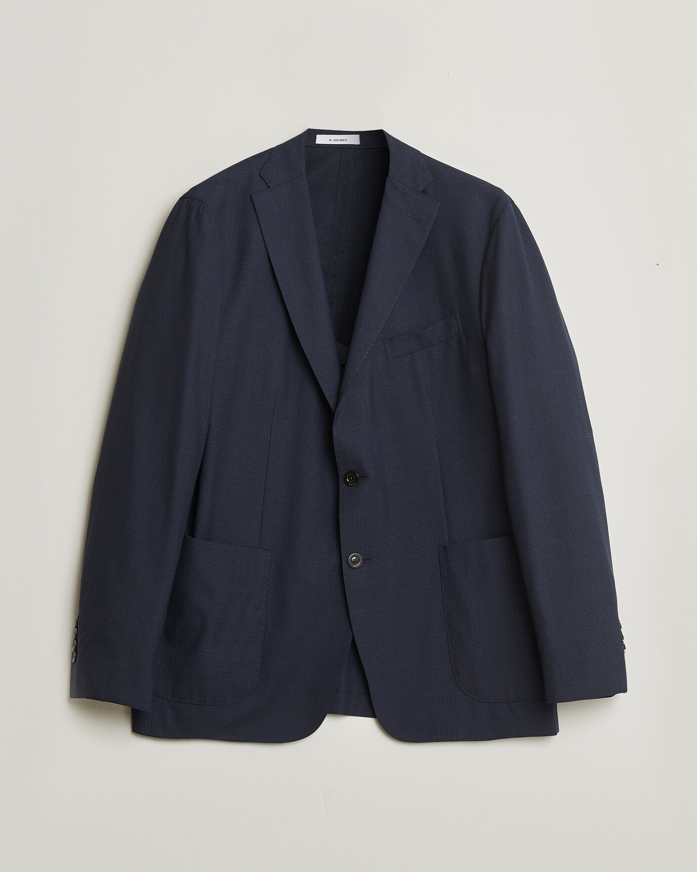 Herr | Pre-owned Kavajer | Pre-owned | Boglioli K Jacket Check Wool & Silk Blazer Navy 54