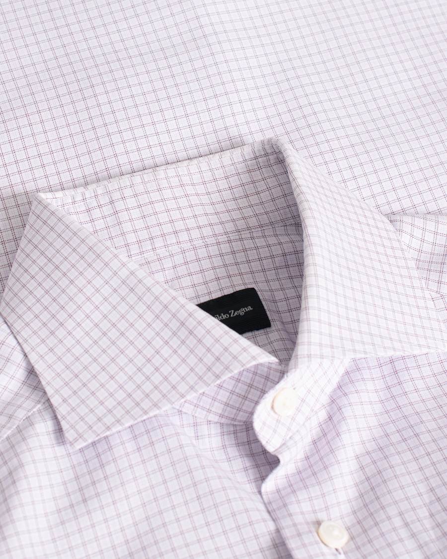 Herr | Pre-owned | Pre-owned | Ermenegildo Zegna Slim Fit Checked Dress Shirt Purple M