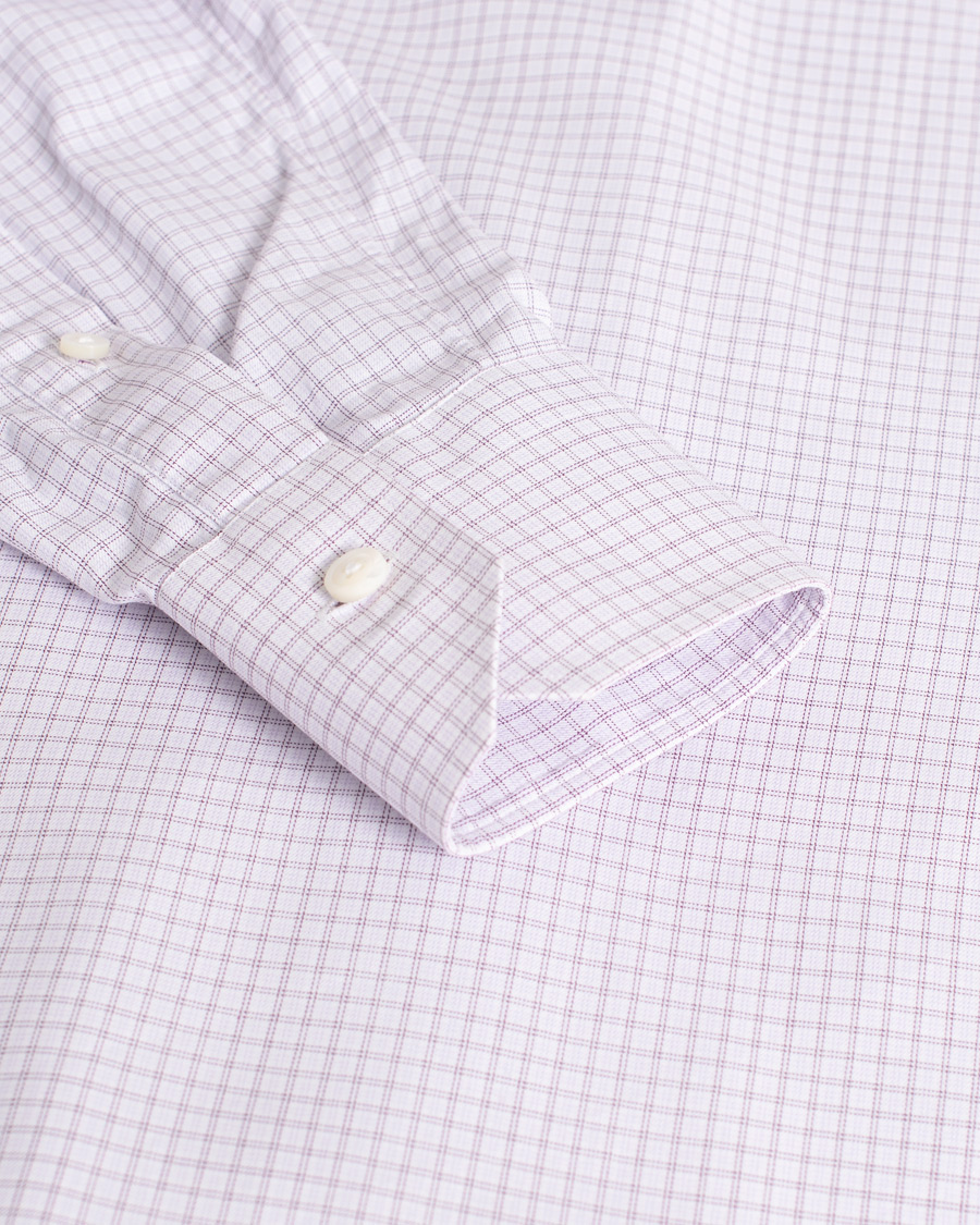 Herr | Skjortor | Pre-owned | Ermenegildo Zegna Slim Fit Checked Dress Shirt Purple M