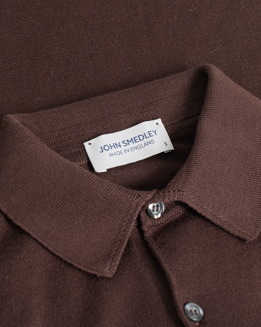 Herr | John Smedley Adrian Slim Fit Sea Island Polo Chocolat | Pre-owned | John Smedley Adrian Slim Fit Sea Island Polo Chocolat