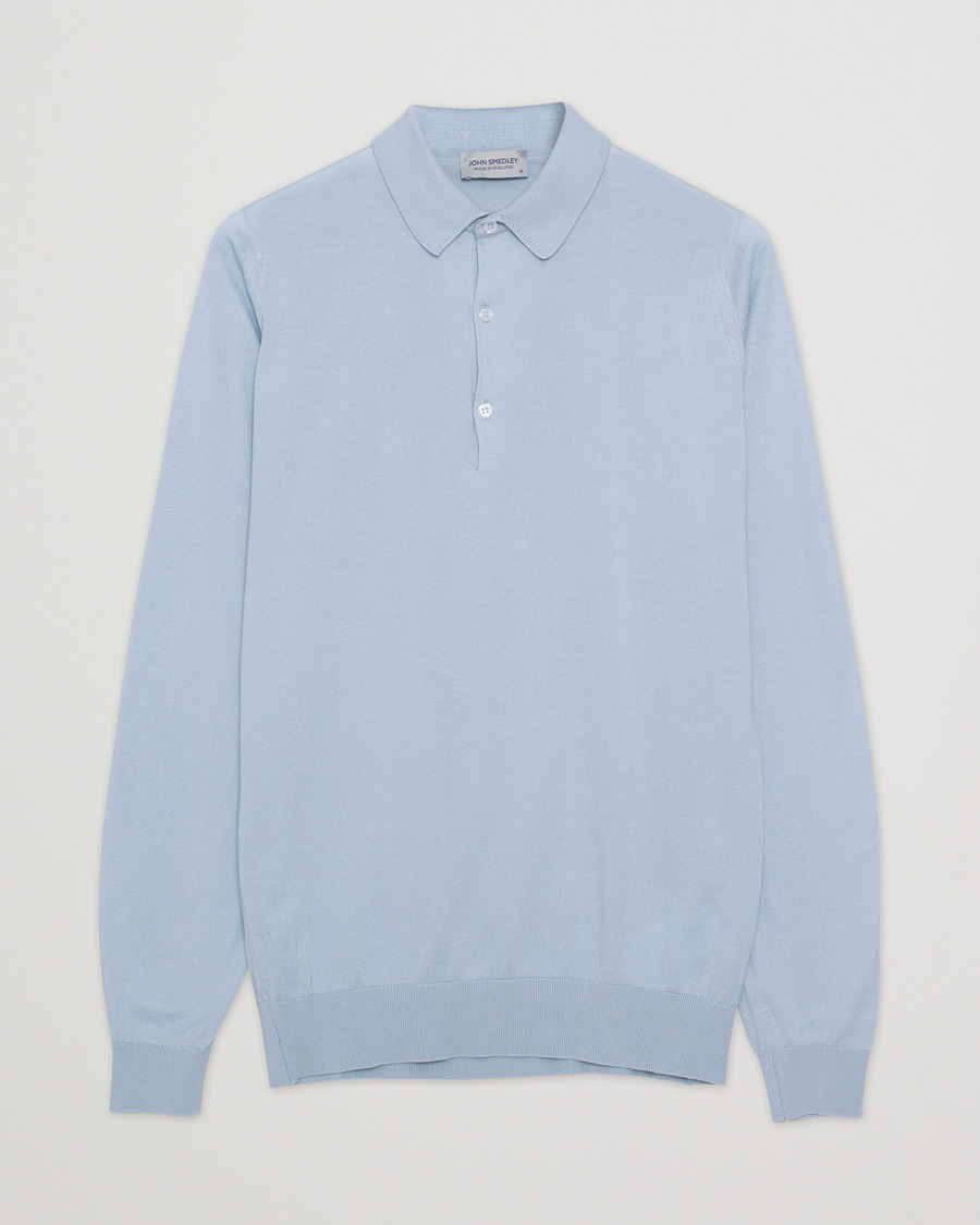 Herr | | Pre-owned | Belper Extra Fine Cotton Polo Pullover Cloud Blue M