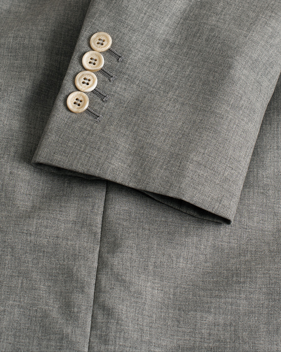 Herr | Brunello Cucinelli Peak Lapel Wool Blazer Light Grey | Pre-owned | Brunello Cucinelli Peak Lapel Wool Blazer Light Grey