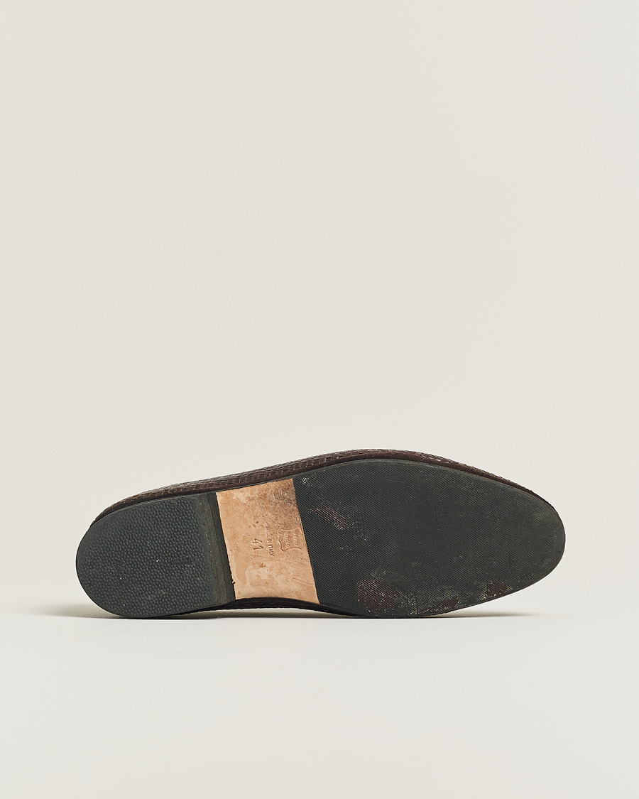 Herr | Pre-owned Skor | Pre-owned | Rubinacci Marphy Woven Dark Brown Leather Tassel Loafers 41