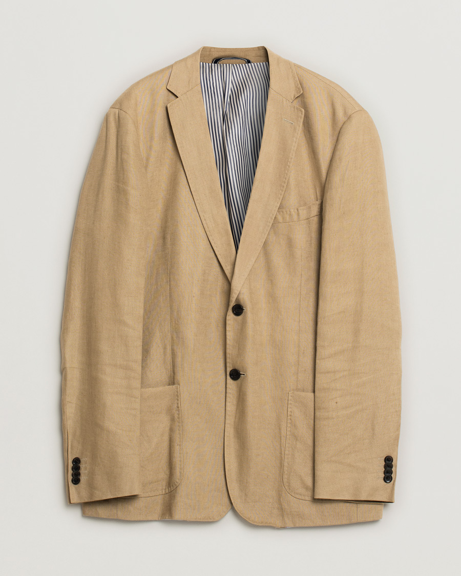 Herr | Kavajer | Pre-owned | GANT Tailored fit Linen Blazer Beige 52
