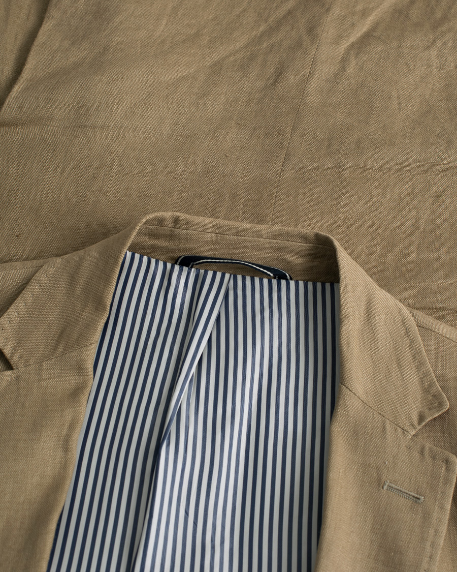 Herr | Kavajer | Pre-owned | GANT Tailored fit Linen Blazer Beige 52