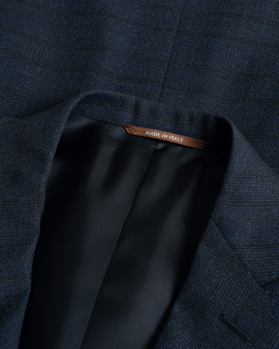 Herr | Pre-owned Kavajer | Pre-owned | Canali Checked Wool Blazer Navy 50