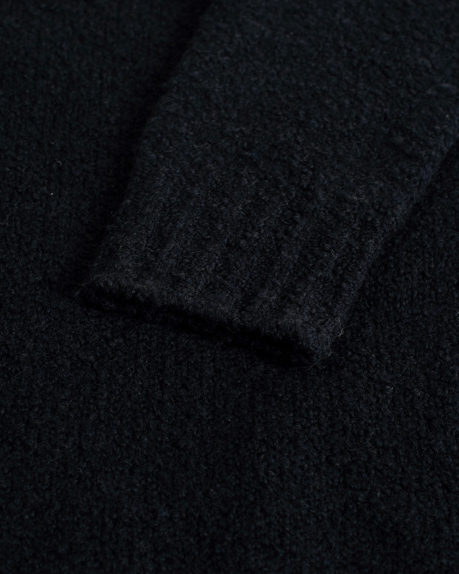 Herr | Drumohr Wool Boucle Mock Neck Navy 48 | Pre-owned | Drumohr Wool Boucle Mock Neck Navy 48