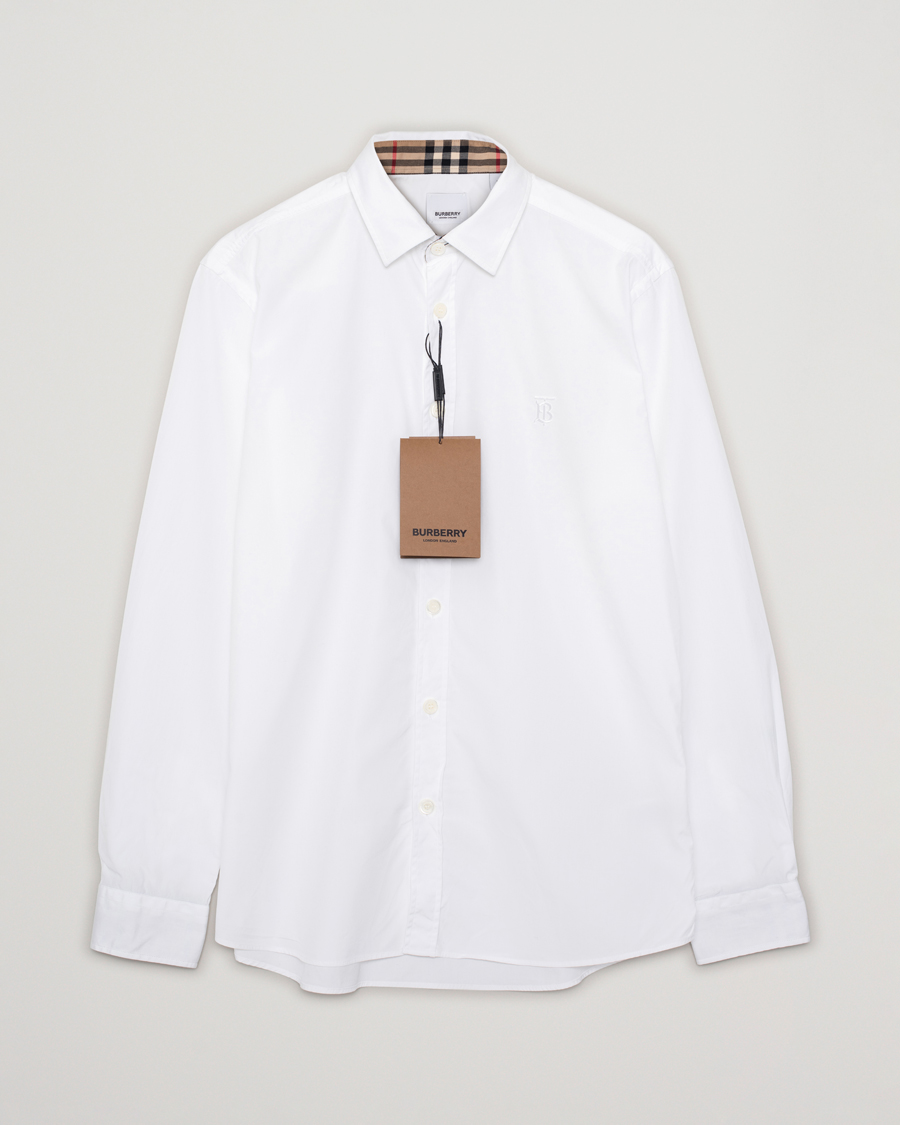 Herr | Burberry Slim Fit Dress Shirt White L | Pre-owned | Burberry Slim Fit Dress Shirt White L