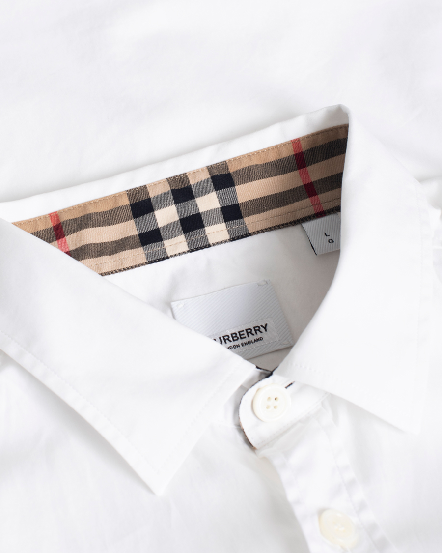 Herr | Burberry Slim Fit Dress Shirt White L | Pre-owned | Burberry Slim Fit Dress Shirt White L