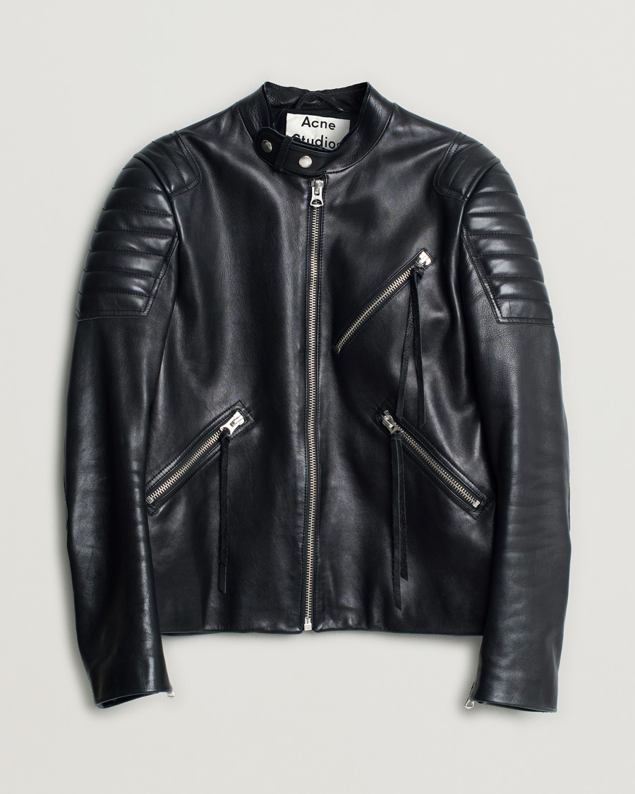 Herr | Acne Studios Biker Leather Jacket Black 46 | Pre-owned | Acne Studios Biker Leather Jacket Black 46
