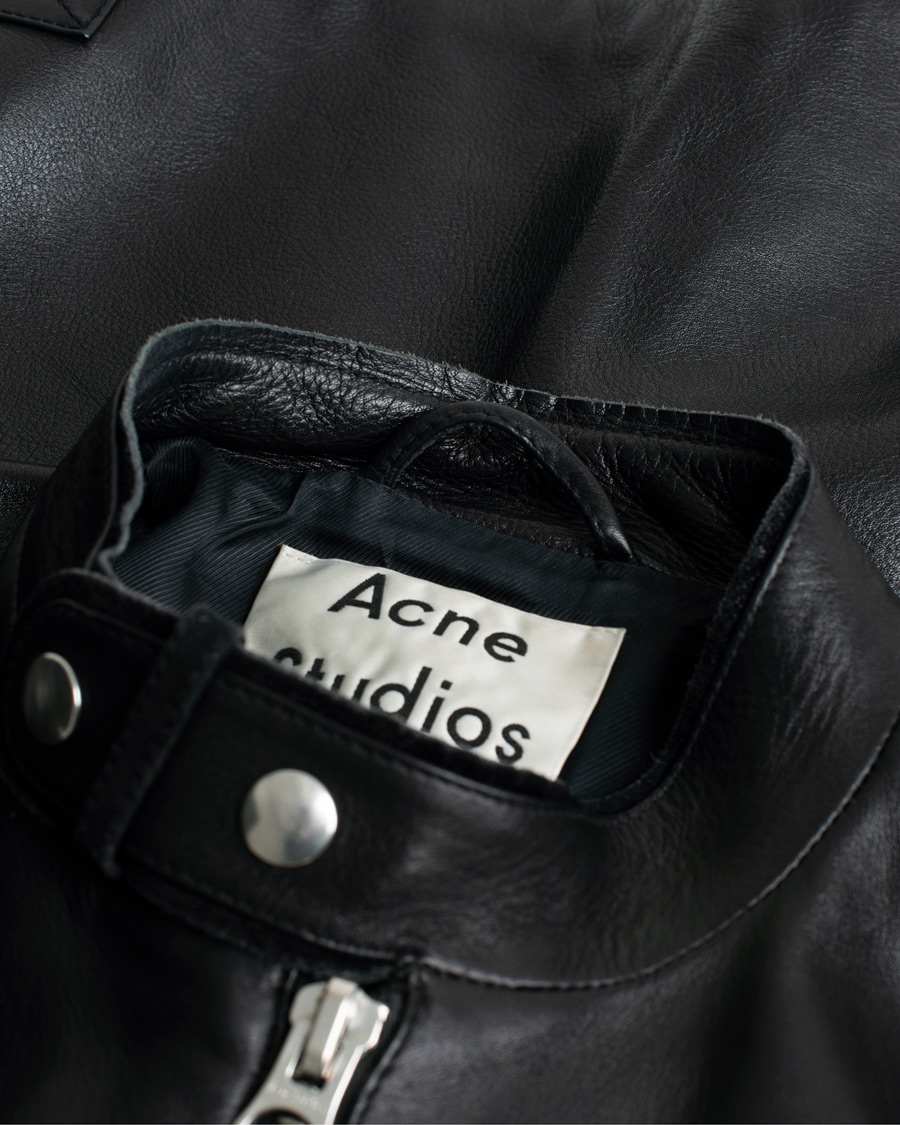 Herr | Acne Studios Biker Leather Jacket Black 46 | Pre-owned | Acne Studios Biker Leather Jacket Black 46