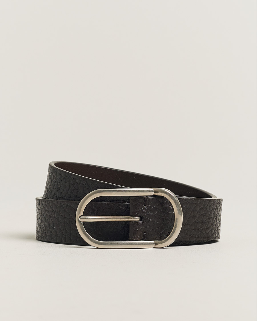 Herr | Brunello Cucinelli Grain Leather Belt Dark Brown | Pre-owned | Brunello Cucinelli Grain Leather Belt Dark Brown