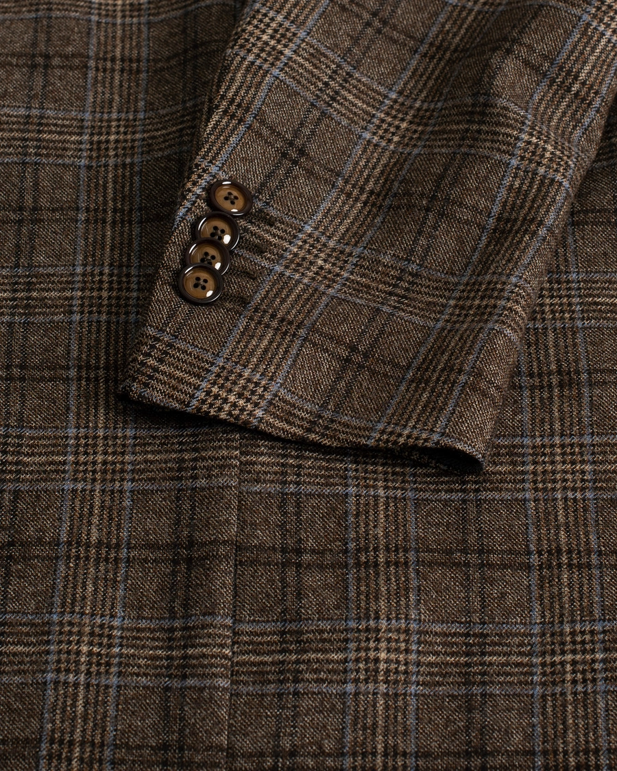 Herr | Tagliatore Check Wool Blazer Brown 48 | Pre-owned | Tagliatore Check Wool Blazer Brown 48