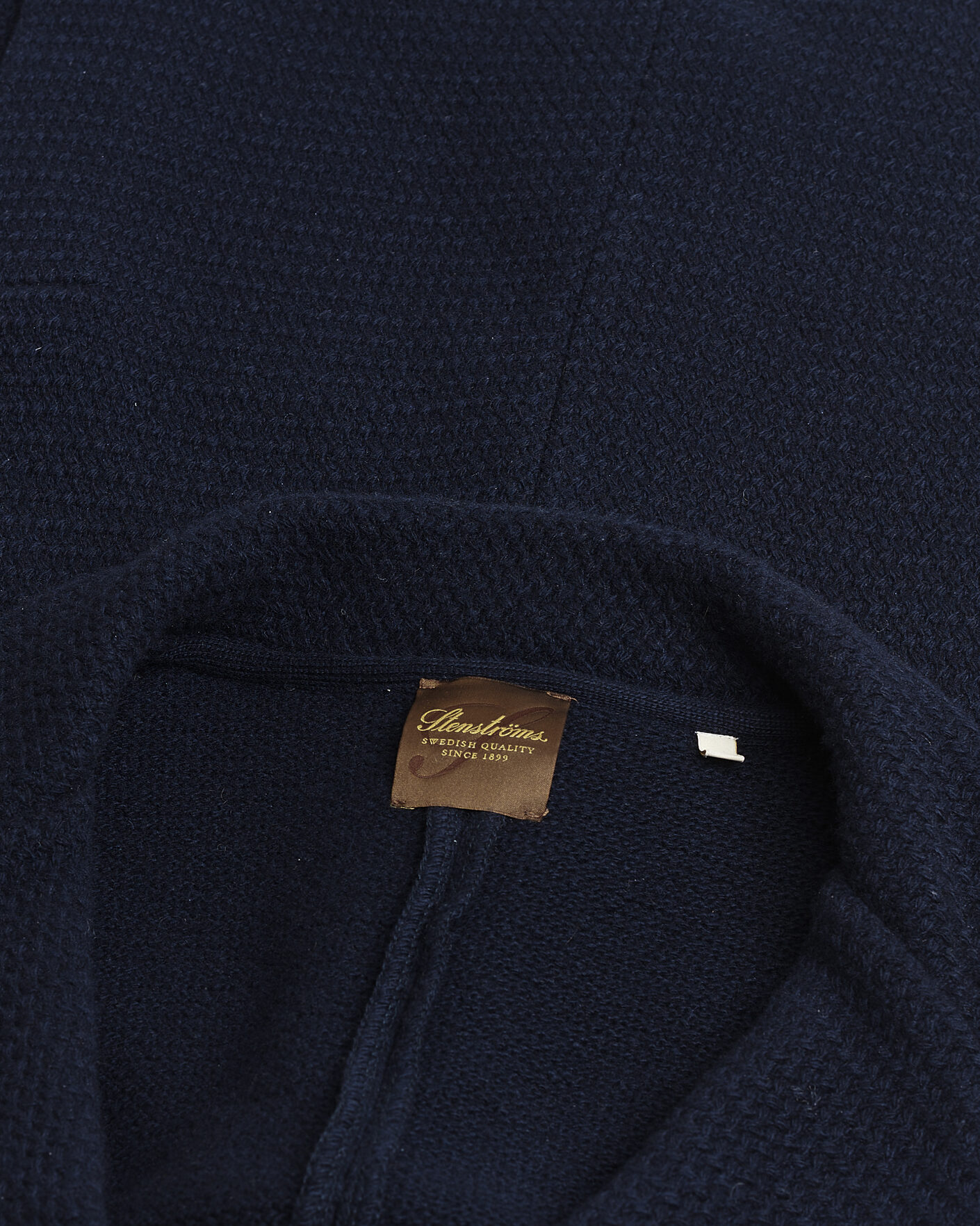 Herr | Pre-owned Kavajer | Pre-owned | Stenströms Knitted Textured Merino Wool Blazer Navy M