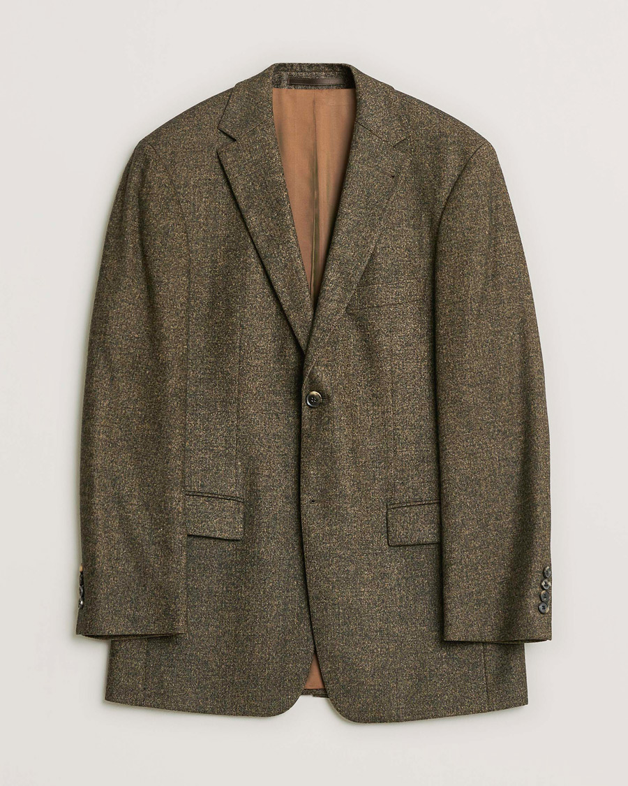 Herr | Pre-owned Kavajer | Pre-owned | BOSS Vintage Wool Herringbone Blazer Brown 48