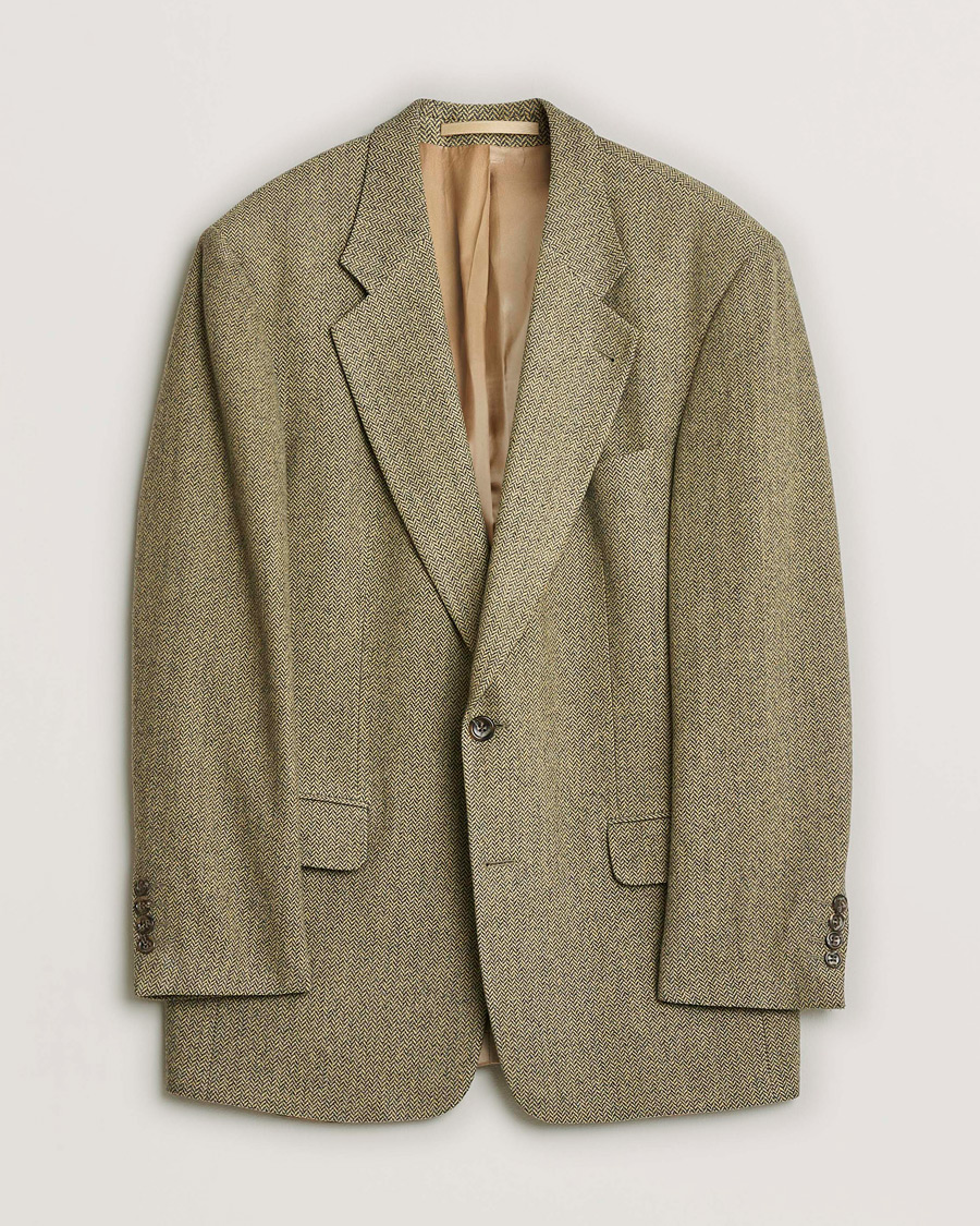 Herr | Pre-owned Kavajer | Pre-owned | BOSS Vintage Wool Herringbone Blazer Beige 50