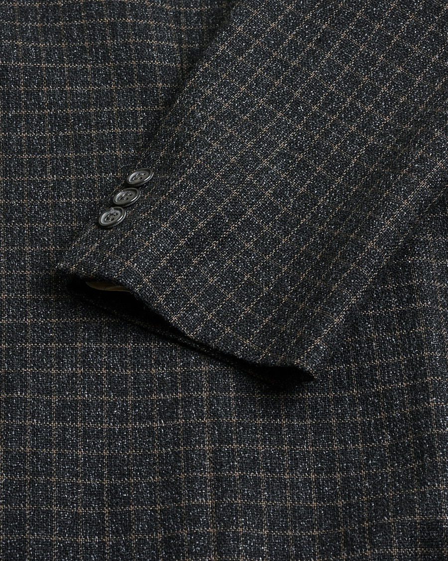Herr | Pre-owned Kavajer | Pre-owned | Ermenegildo Zegna Vintage Wool Checked Blazer Dark Grey 50