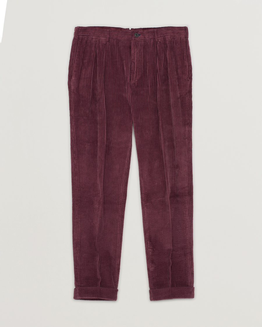 Herr | Byxor | Pre-owned | Incotex Carrot fit Cord Slacks Red 50