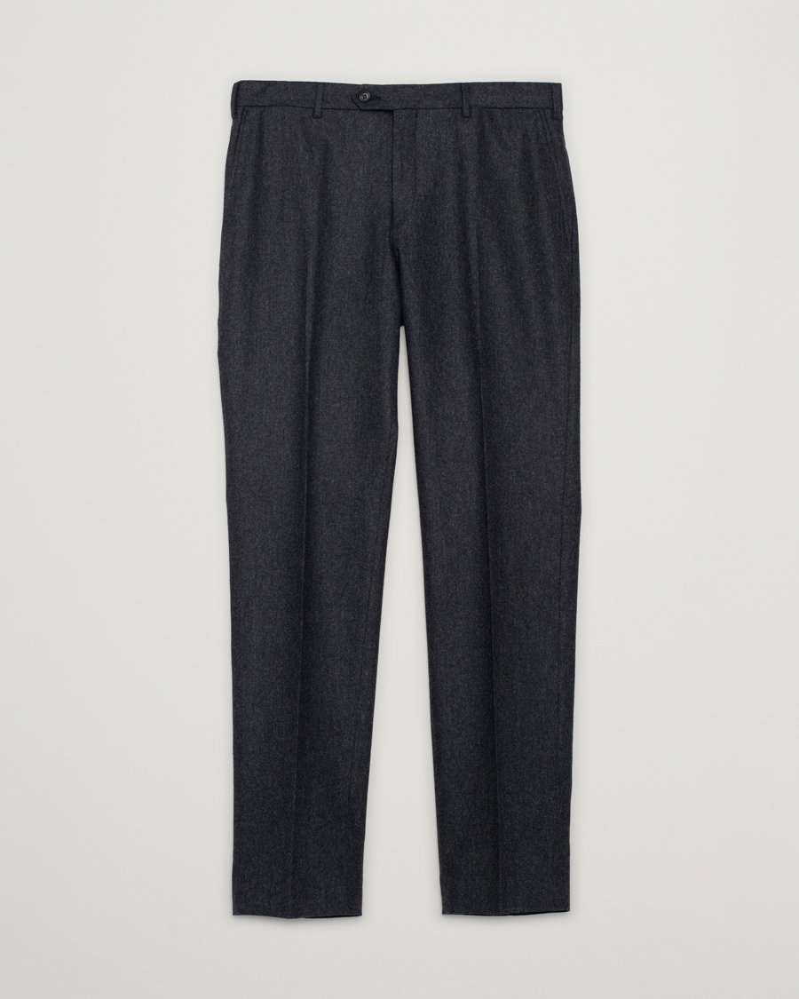 Herr | Pal Zileri Straight Fit Flannel Trousers Dark Grey 50 | Pre-owned | Pal Zileri Straight Fit Flannel Trousers Dark Grey 50