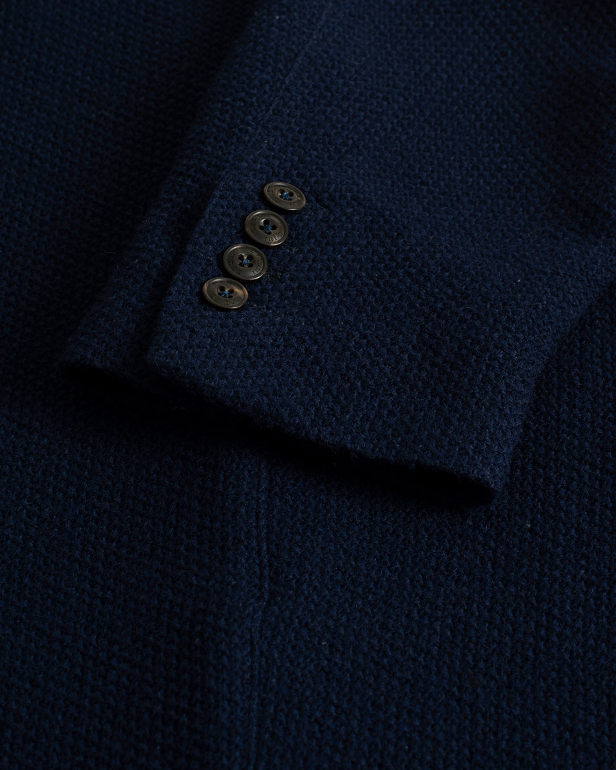 Herr | Kavajer | Pre-owned | L.B.M. 1911 Knitted Punto Wool Structure Blazer Navy