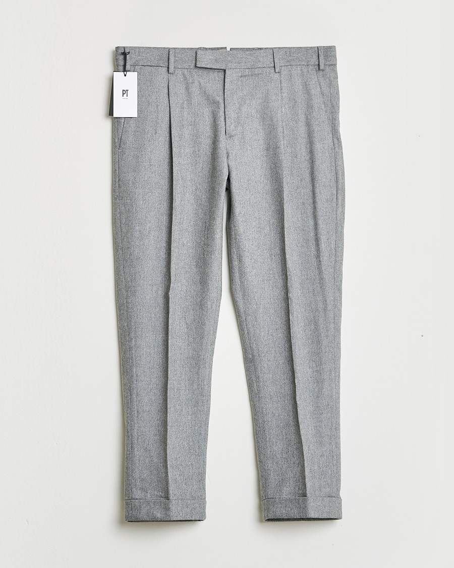 Herr | Pre-owned Byxor | Pre-owned | PT01 Pleated Wool Trousers Grey Melange 50