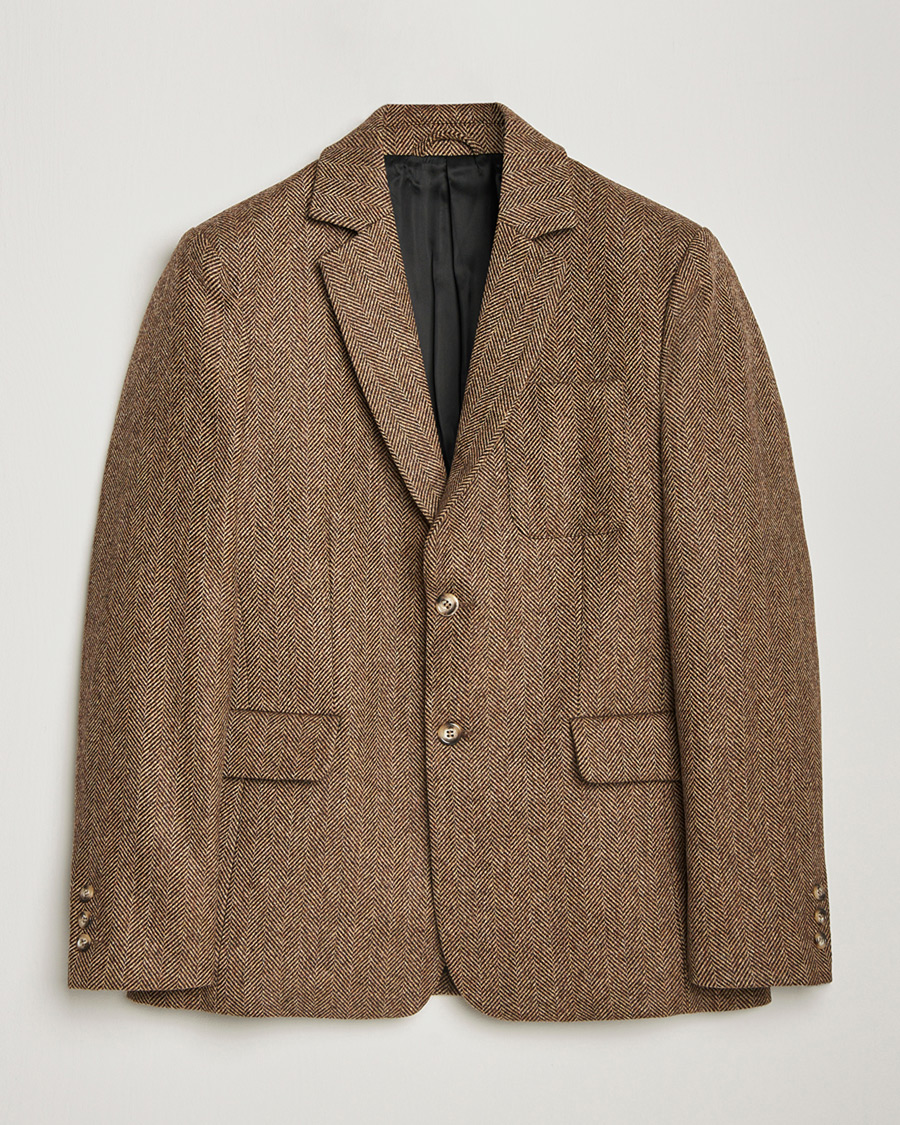 Herr | Pre-owned Kavajer | Pre-owned | Palmes Blaze Herringbone Wool Sport Coat Brown 46