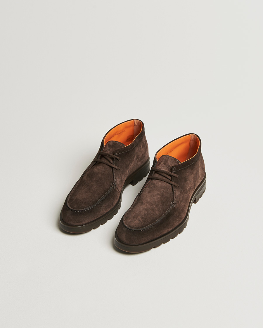 Herr | Pre-owned Skor | Pre-owned | Santoni Winter Chukka Boot Dark Brown Suede UK10 - EU44