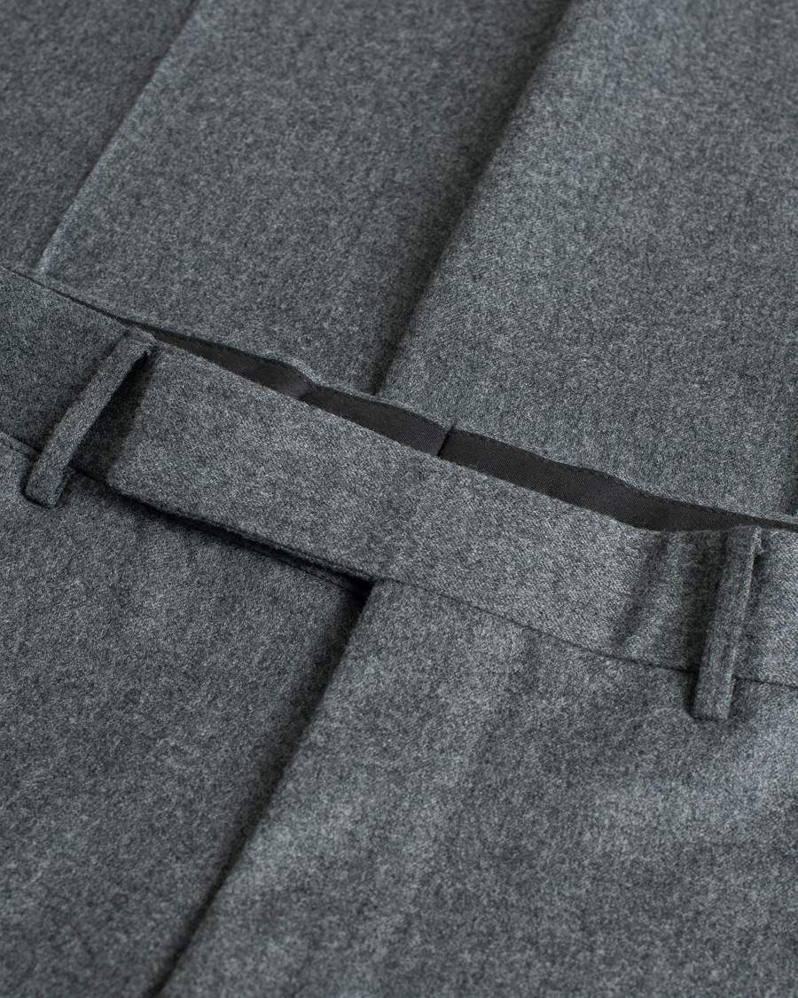 Herr | Zegna Carded Flannel Trousers Grey Melange | Pre-owned | Zegna Carded Flannel Trousers Grey Melange
