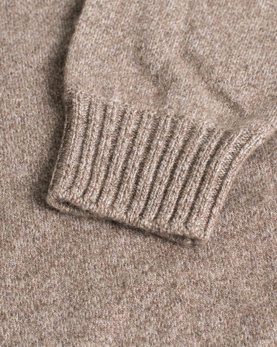 Herr | Fioroni Cashmere Crew Neck Light Brown Melange 46 | Pre-owned | Fioroni Cashmere Crew Neck Light Brown Melange 46
