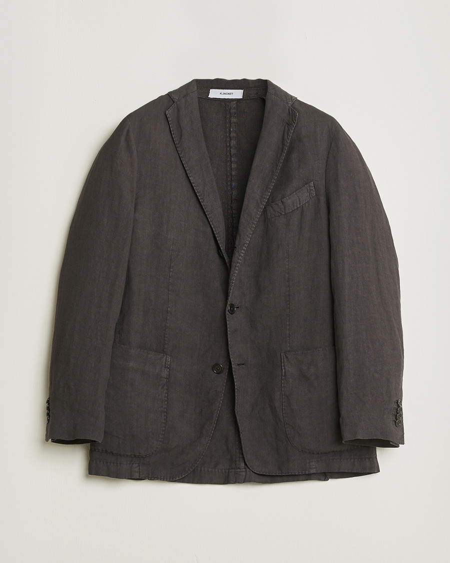 Herr | Pre-owned Kavajer | Pre-owned | Boglioli K Jacket Linen Blazer Dark Brown 46