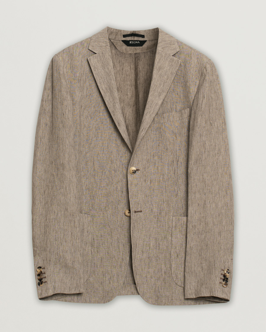 Herr | Pre-owned Kavajer | Pre-owned | Zegna Unconstructed Linen Blazer Beige 50