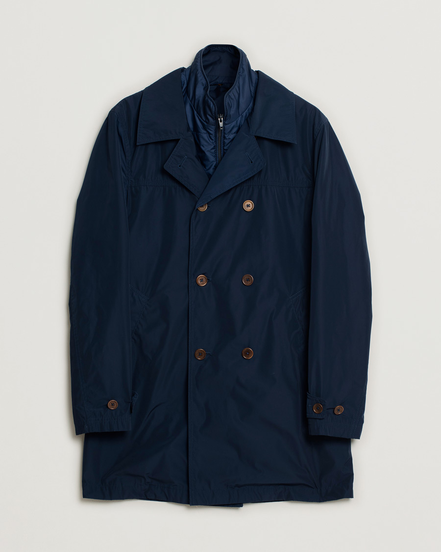 Herr | Pre-owned Jackor | Pre-owned | Morris Heritage Double Breasted Nylon Coat Navy 46
