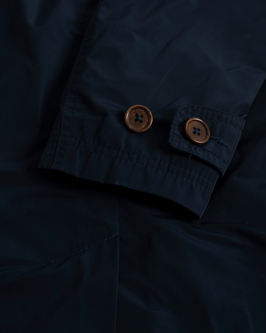 Herr | Morris Heritage Double Breasted Nylon Coat Navy 46 | Pre-owned | Morris Heritage Double Breasted Nylon Coat Navy 46