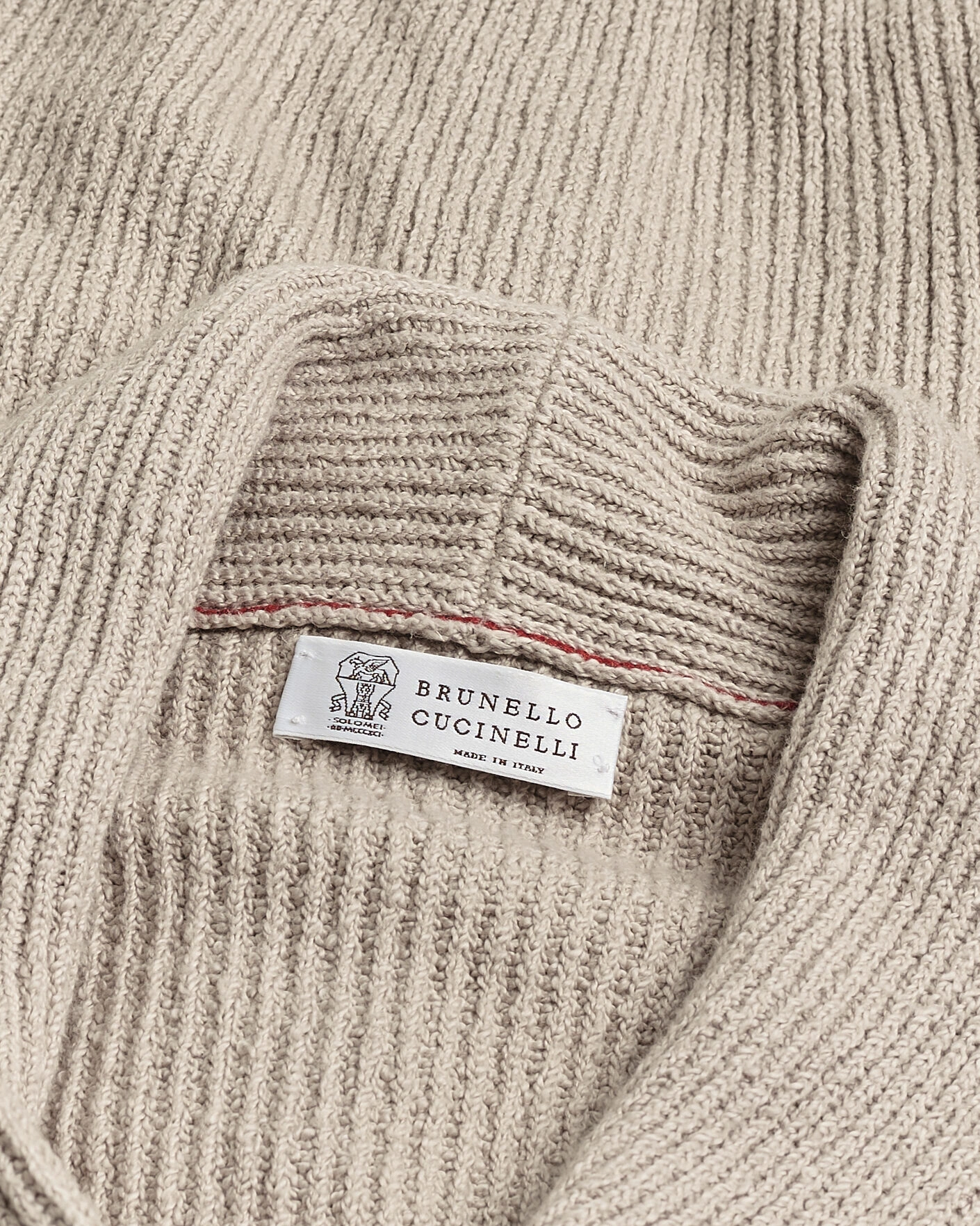 Herr | Pre-owned Tröjor | Pre-owned | Brunello Cucinelli Heavy Rib Shawl Cardigan Beige 52