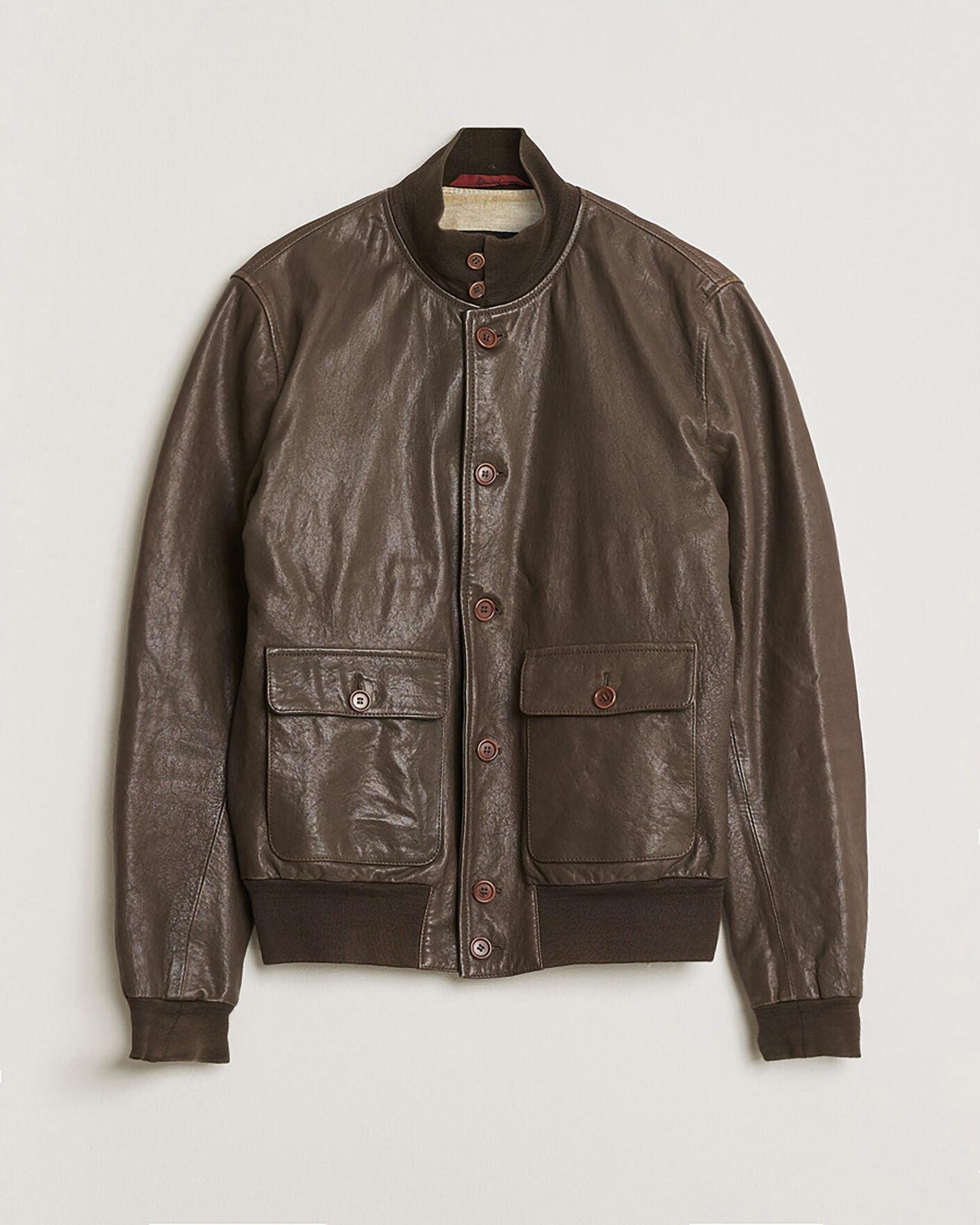 Herr | Stewart Calf Bomber Jacket Dark Brown L | Pre-owned | Stewart Calf Bomber Jacket Dark Brown L