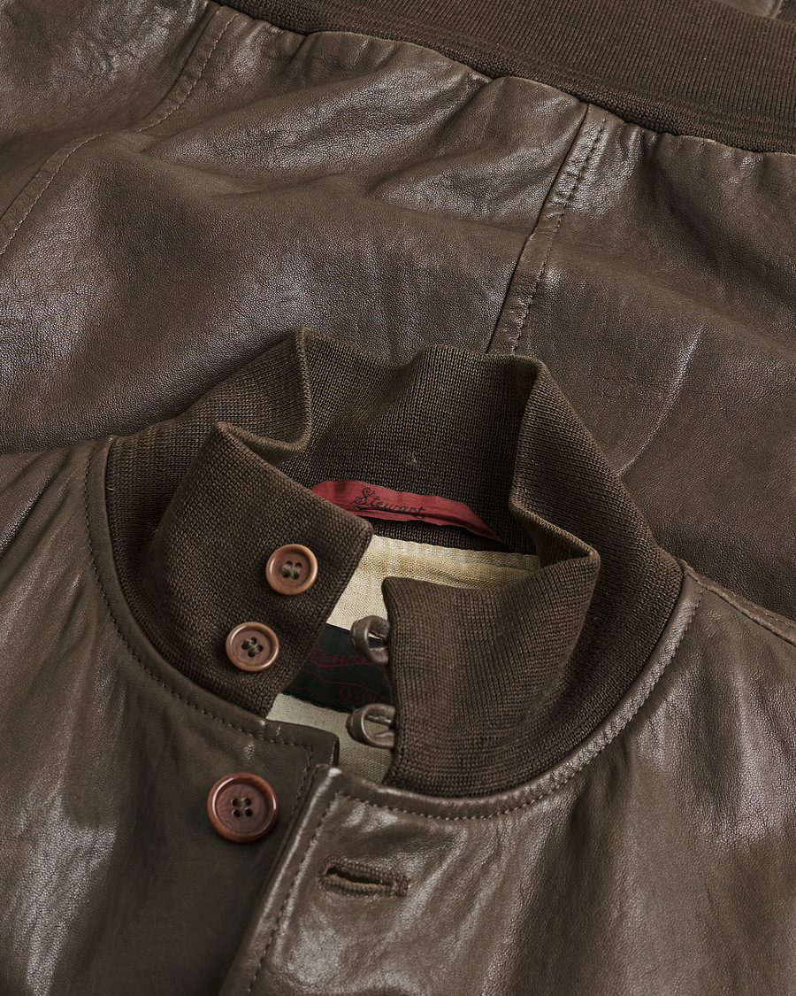 Herr | Pre-owned Jackor | Pre-owned | Stewart Calf Bomber Jacket Dark Brown L