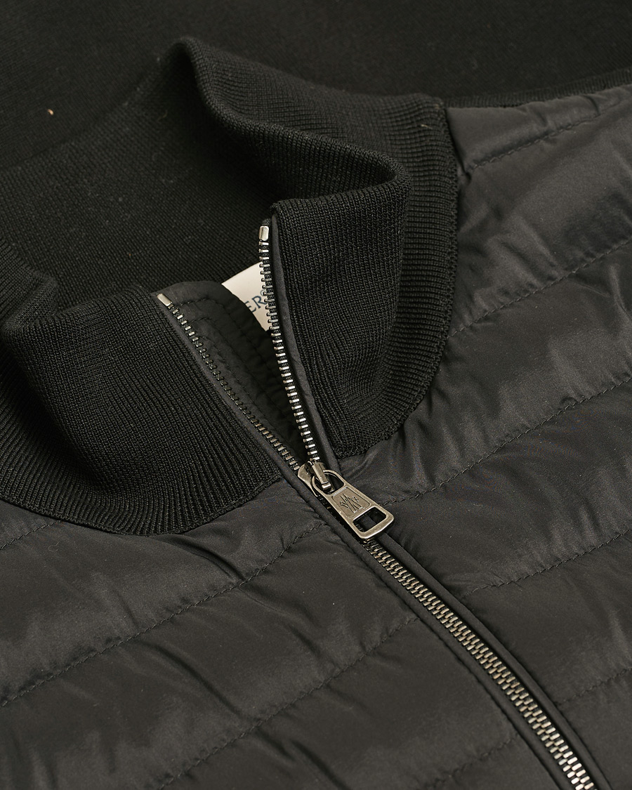 Herr | Moncler Hybrid Zip Cardigan Black | Pre-owned | Moncler Hybrid Zip Cardigan Black