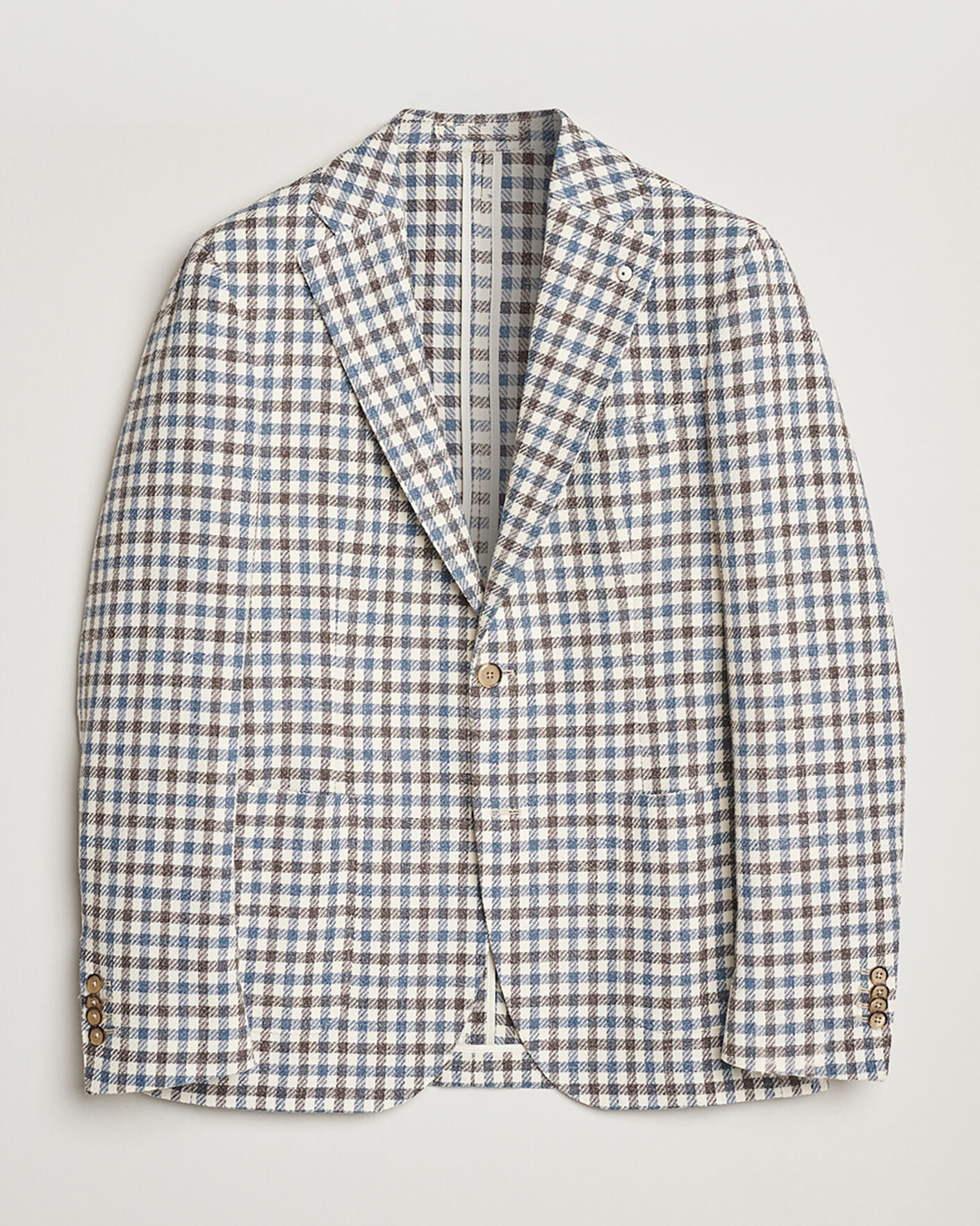 Herr | Pre-owned Kavajer | Pre-owned | L.B.M. 1911 Jack Regular Fit Checked Blazer Blue/Brown 52