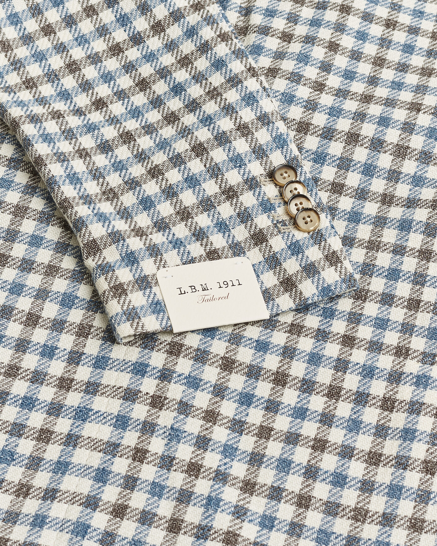 Herr | Pre-owned Kavajer | Pre-owned | L.B.M. 1911 Jack Regular Fit Checked Blazer Blue/Brown 52