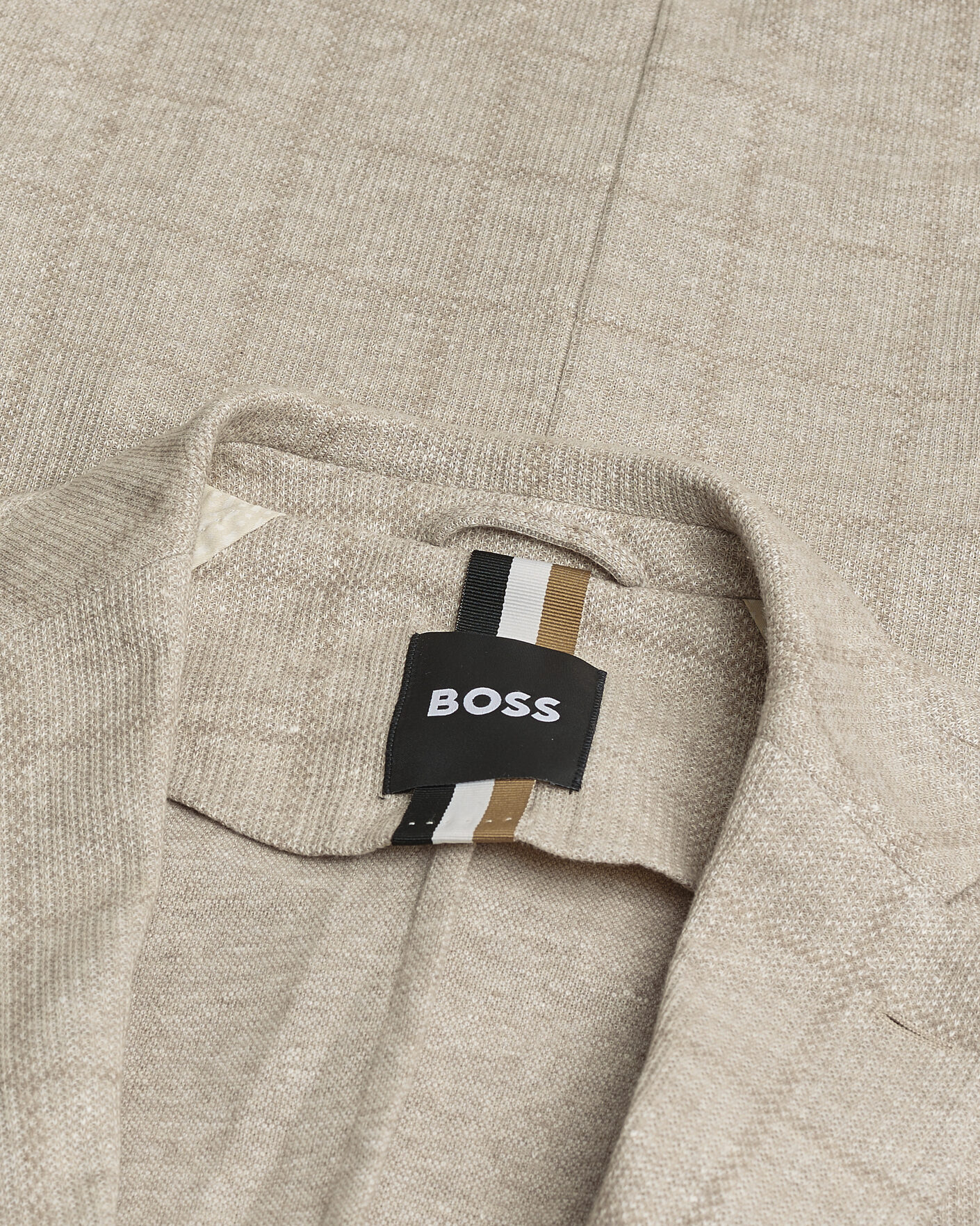 Herr | Pre-owned Kavajer | Pre-owned | BOSS BLACK Hanry Checked Jersey Patch Pocket Blazer Beige 50