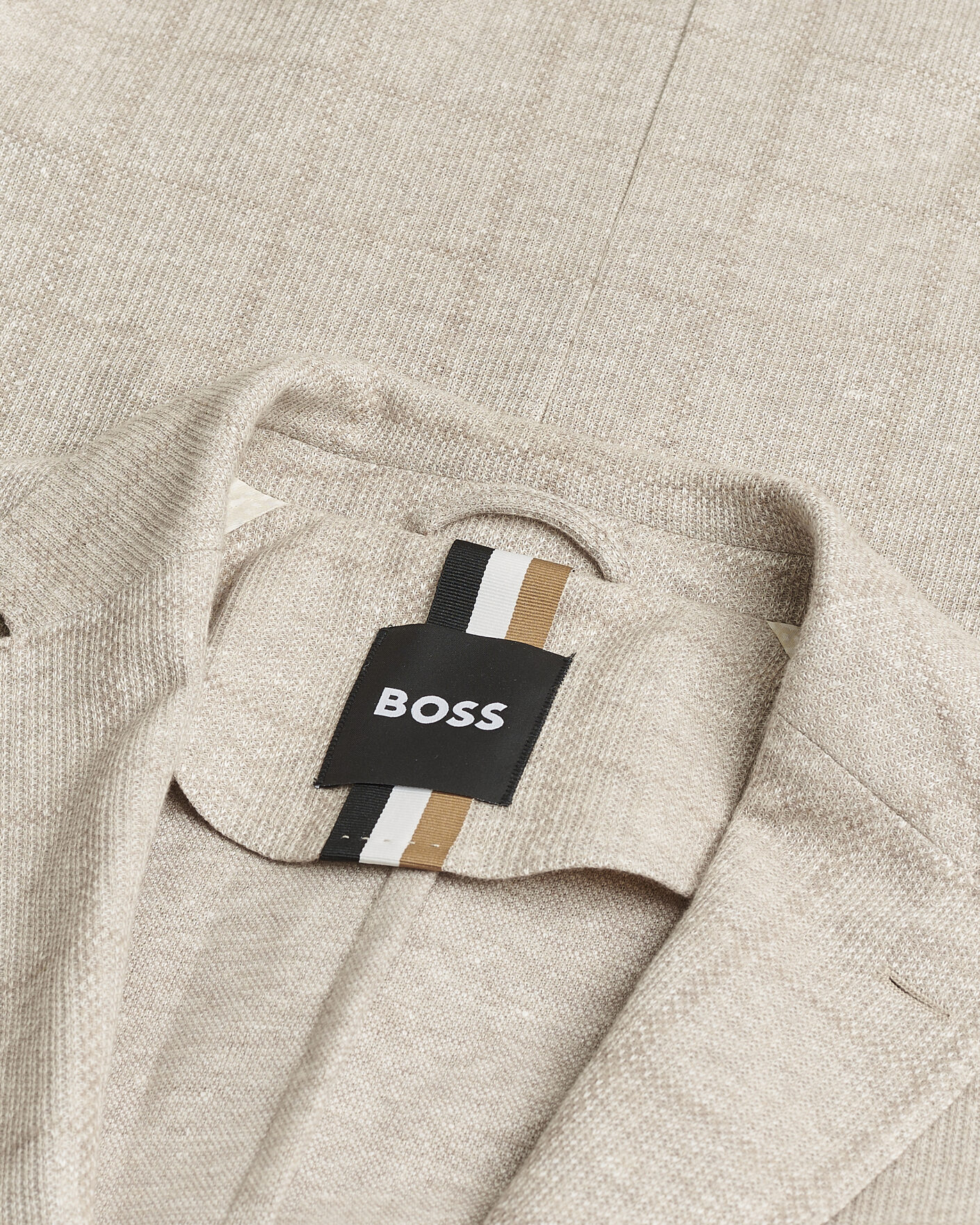 Herr | Pre-owned Kavajer | Pre-owned | BOSS BLACK Hanry Checked Jersey Patch Pocket Blazer Open White 52