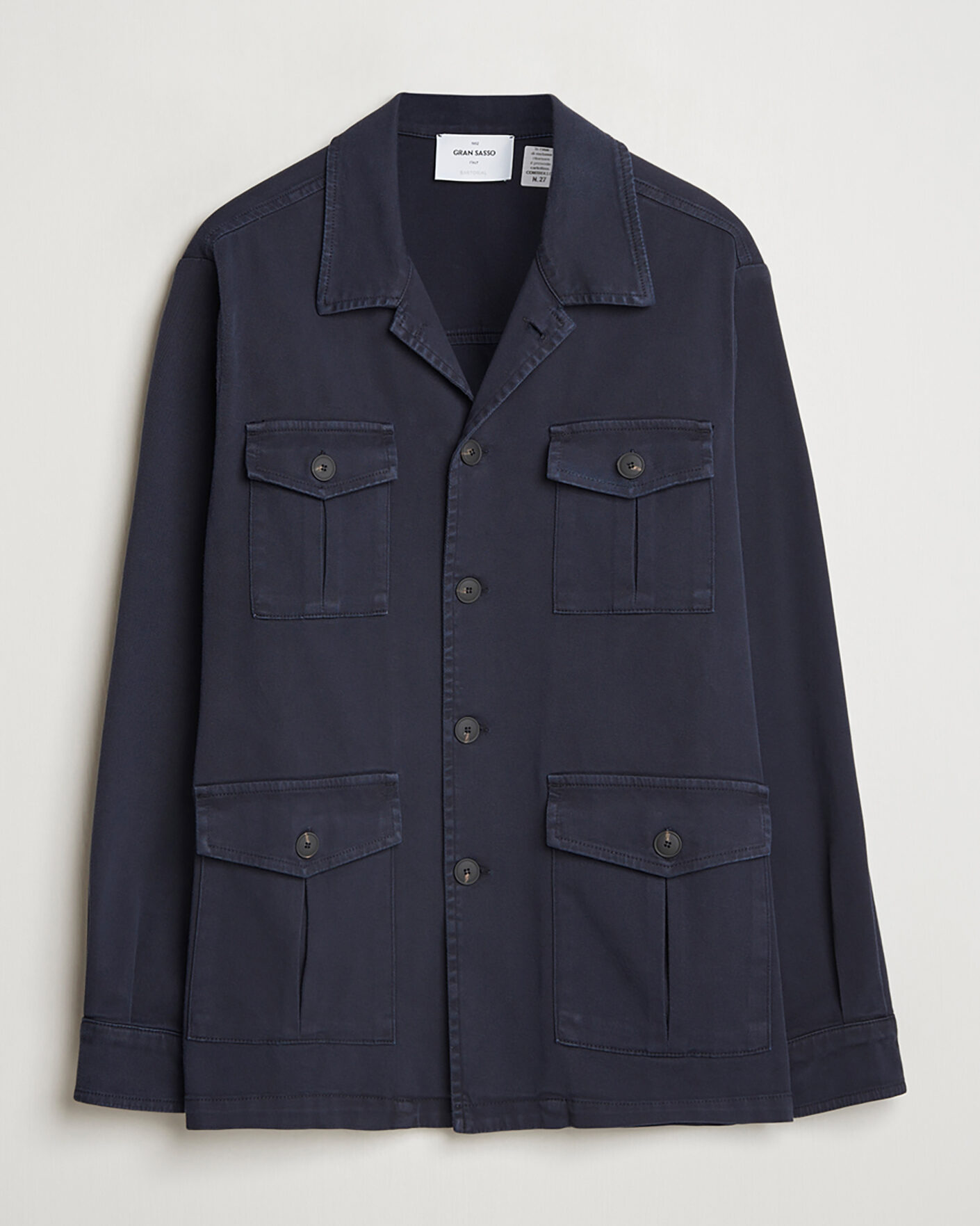 Herr | Pre-owned Jackor | Pre-owned | Gran Sasso Cotton Twill Safari Jacket Navy 50