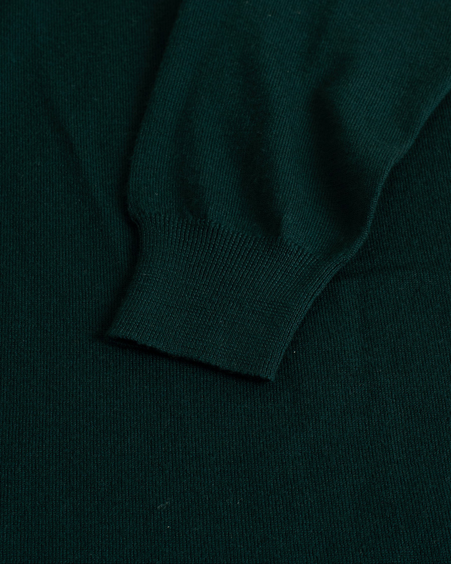 Herr | Drake's Long Sleeve Knit Polo Green L | Pre-owned | Drake's Long Sleeve Knit Polo Green L