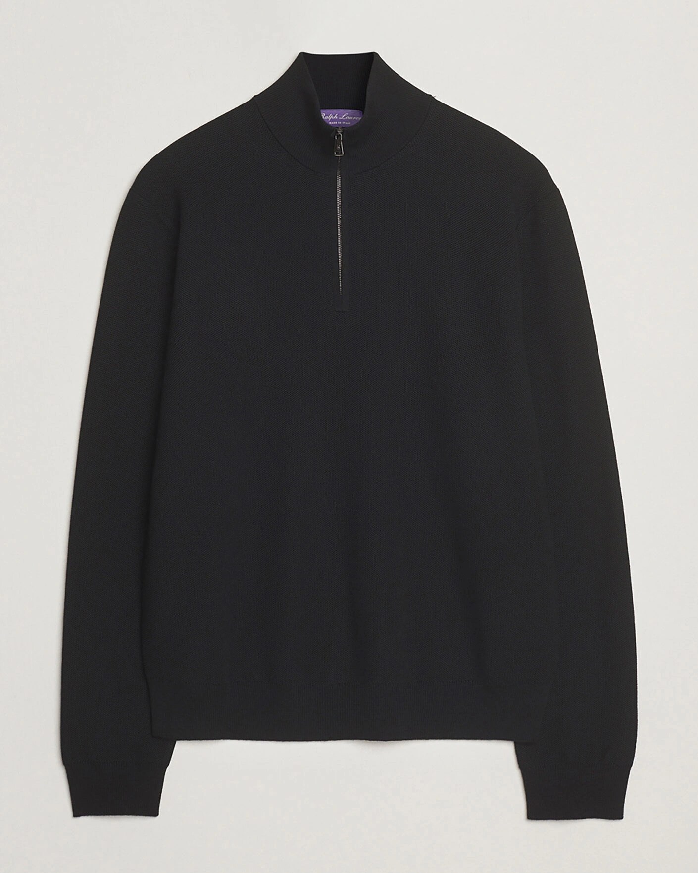 Herr | Pre-owned Tröjor | Pre-owned | Ralph Lauren Purple Label Wool Pique Half Zip Polo Black L