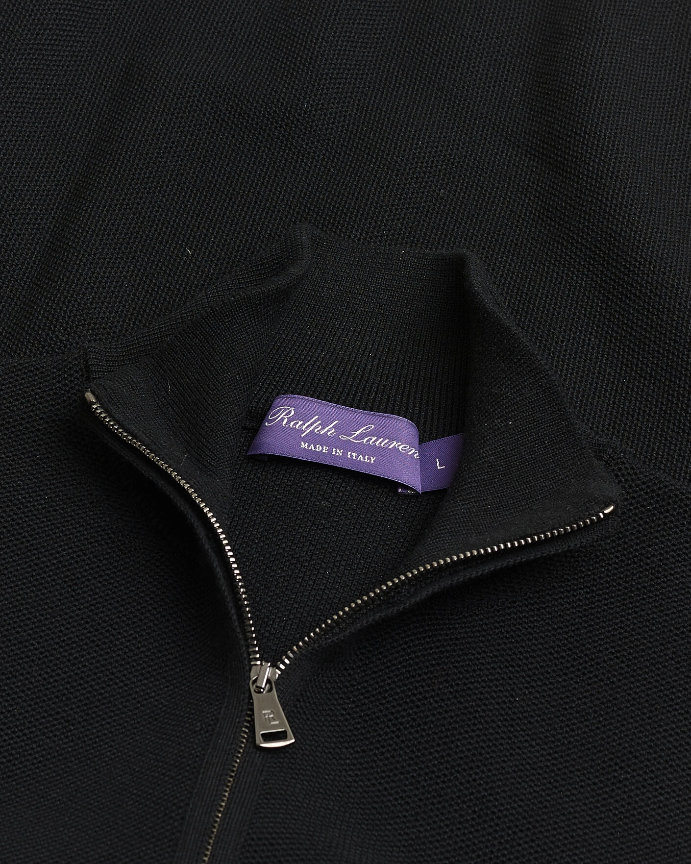 Herr | Pre-owned Tröjor | Pre-owned | Ralph Lauren Purple Label Wool Pique Half Zip Polo Black L
