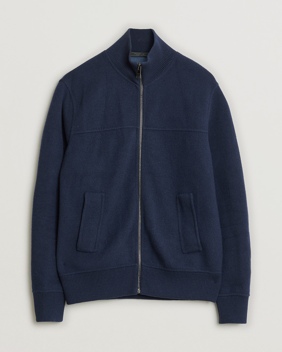 Herr | Pre-owned Tröjor | Pre-owned | Prada Cashmere Blend Full Zip Cardigan Navy 50
