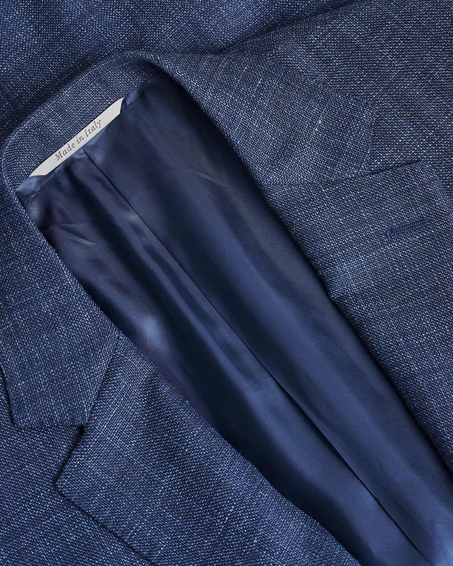 Herr | Pre-owned Kavajer | Pre-owned | Canali Wool, Silk & Linen Blazer Navy Melange 48