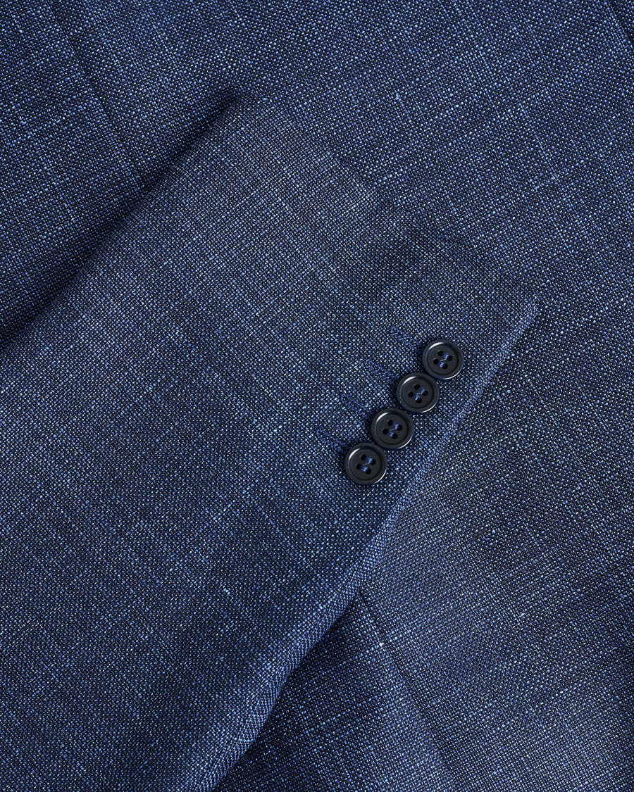 Herr | Pre-owned Kavajer | Pre-owned | Canali Wool, Silk & Linen Blazer Navy Melange 48